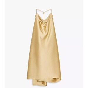 Zara Gold Backless Satin Dress